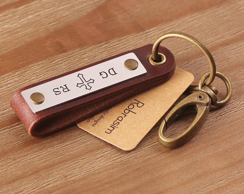 Personalized Leather Key Holder Engraved Leather Key Case 