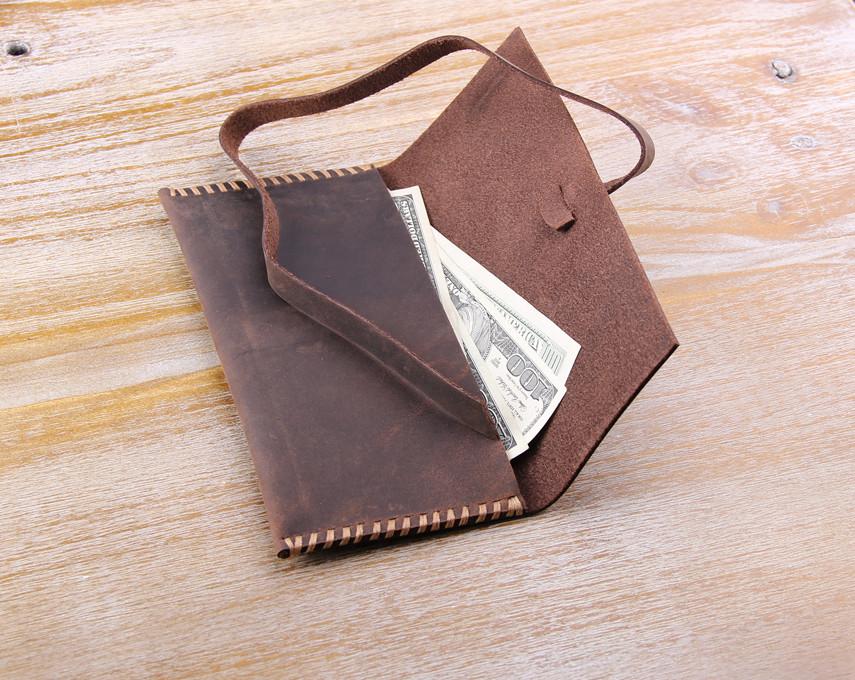 Women's leather wallet brown, handmade leather wallet