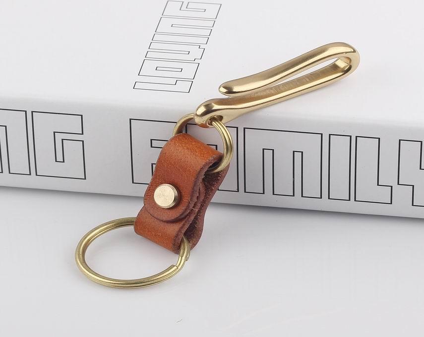 Custom Leather Keychain with Brass Split Ring