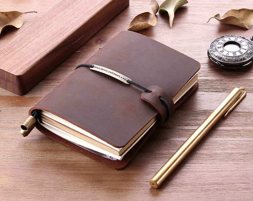 Robrasim Leather Journal Travel Notebook, Custom Handmade Leather
