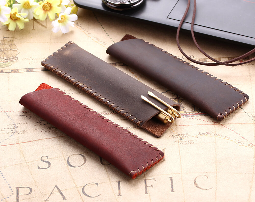 Personalized Leather Pencil Cases & Pen Pouches