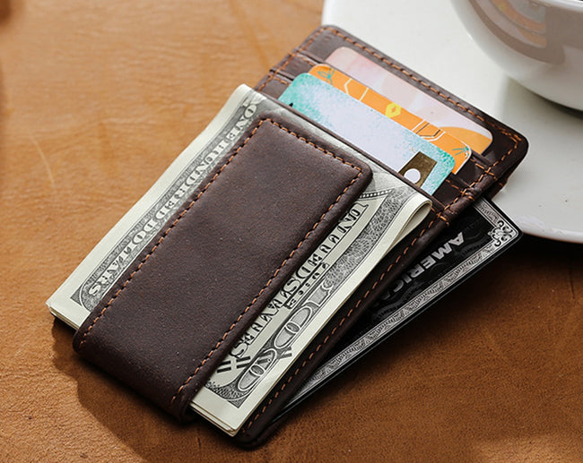 Money Clip Leather Wallet 