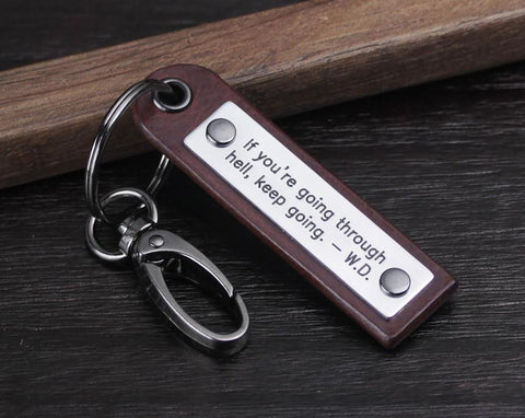 RCH Gifts Personalized Leather Keychain, Leather Keychain Engraved, Engraved keychain/Laser Engraved Gray / M2 / 2 Sides