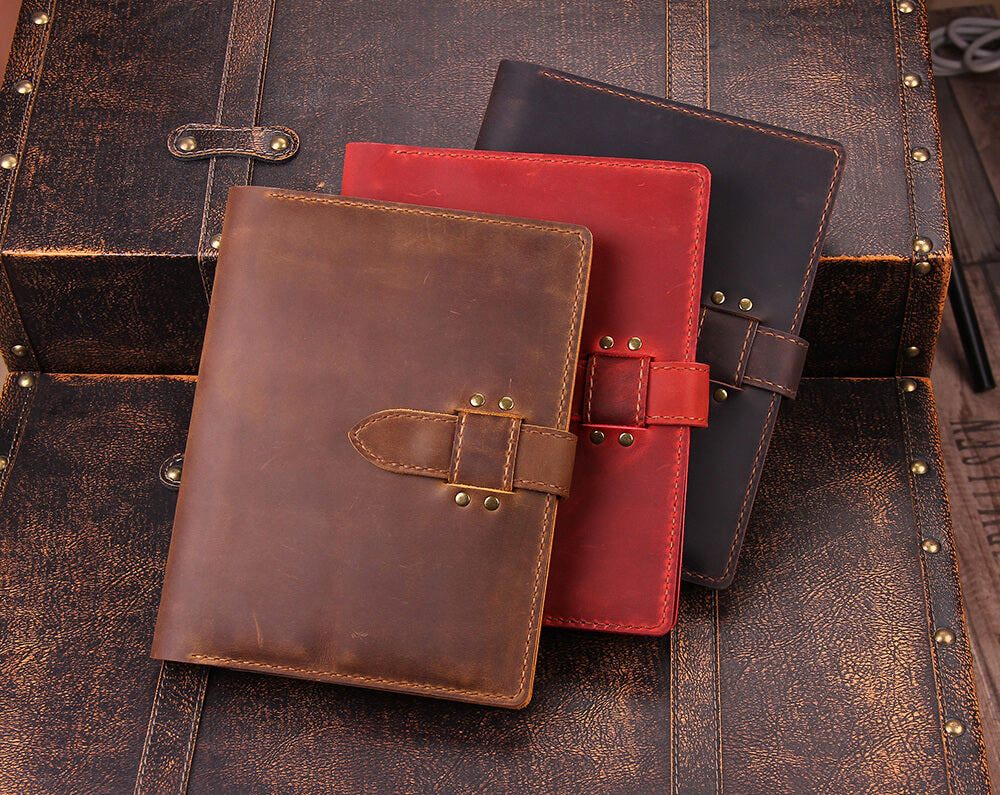 Robrasim Handmade Leather Sketchbook Cover, Leather Artist Sketch Pad Cover  for 5.5 x 8.5 Sketchbook, Drawing Book and Pencil Case, Journal Notebook
