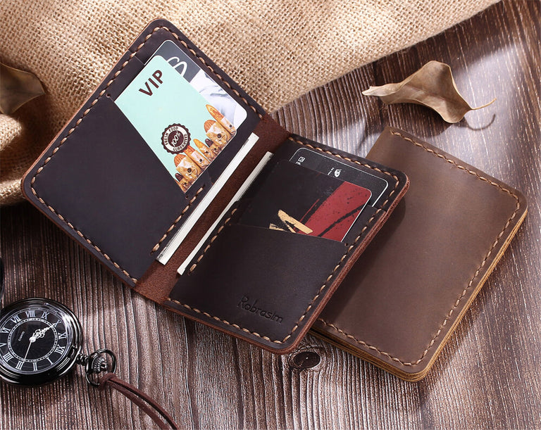 Minimalist Handmade Leather Card Wallet Holder | Robrasim